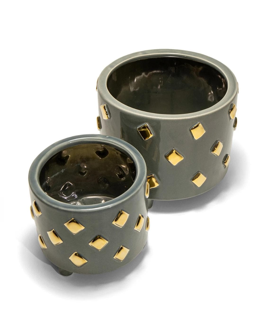 Caspian Arneson Bundle vases in grey and gold, shown in a product top view as image 10
