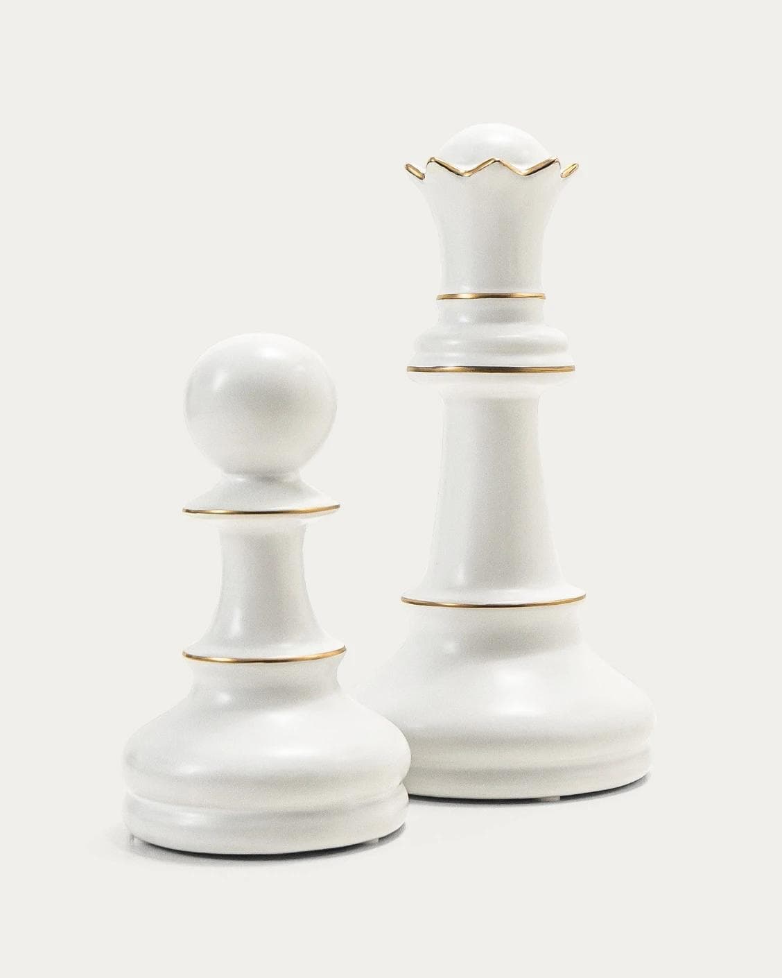 Cassandra Arneson Porcelain Figures statues and sculptures in white and gold, shown in a product front view as image 1