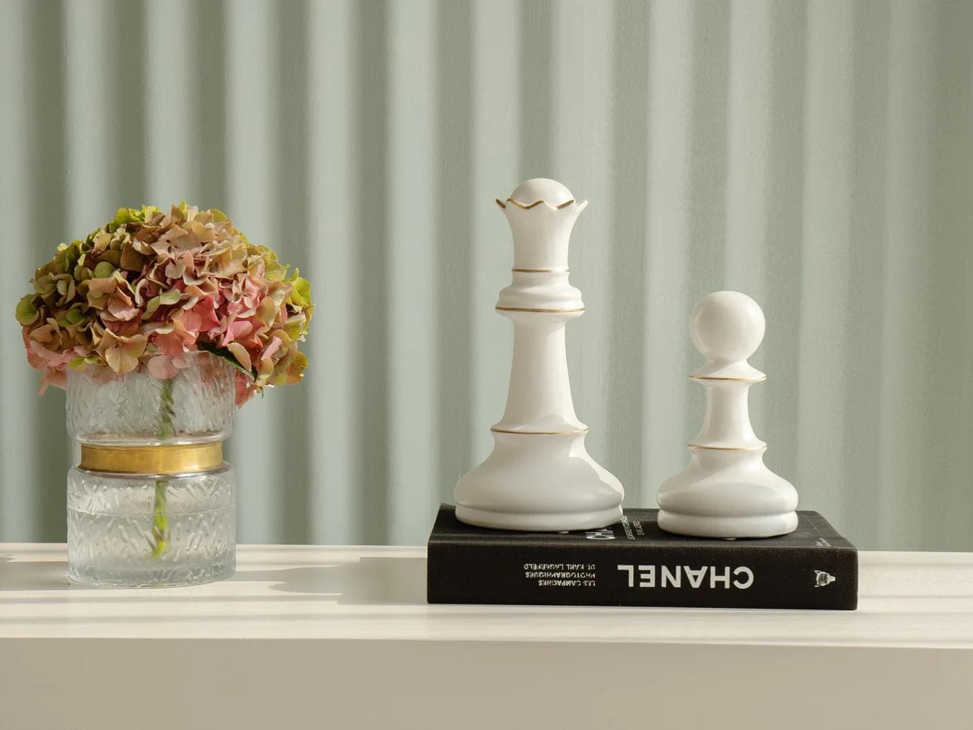Cassandra Arneson Porcelain Figures statues and sculptures in white and gold, shown in a product front view as image 1