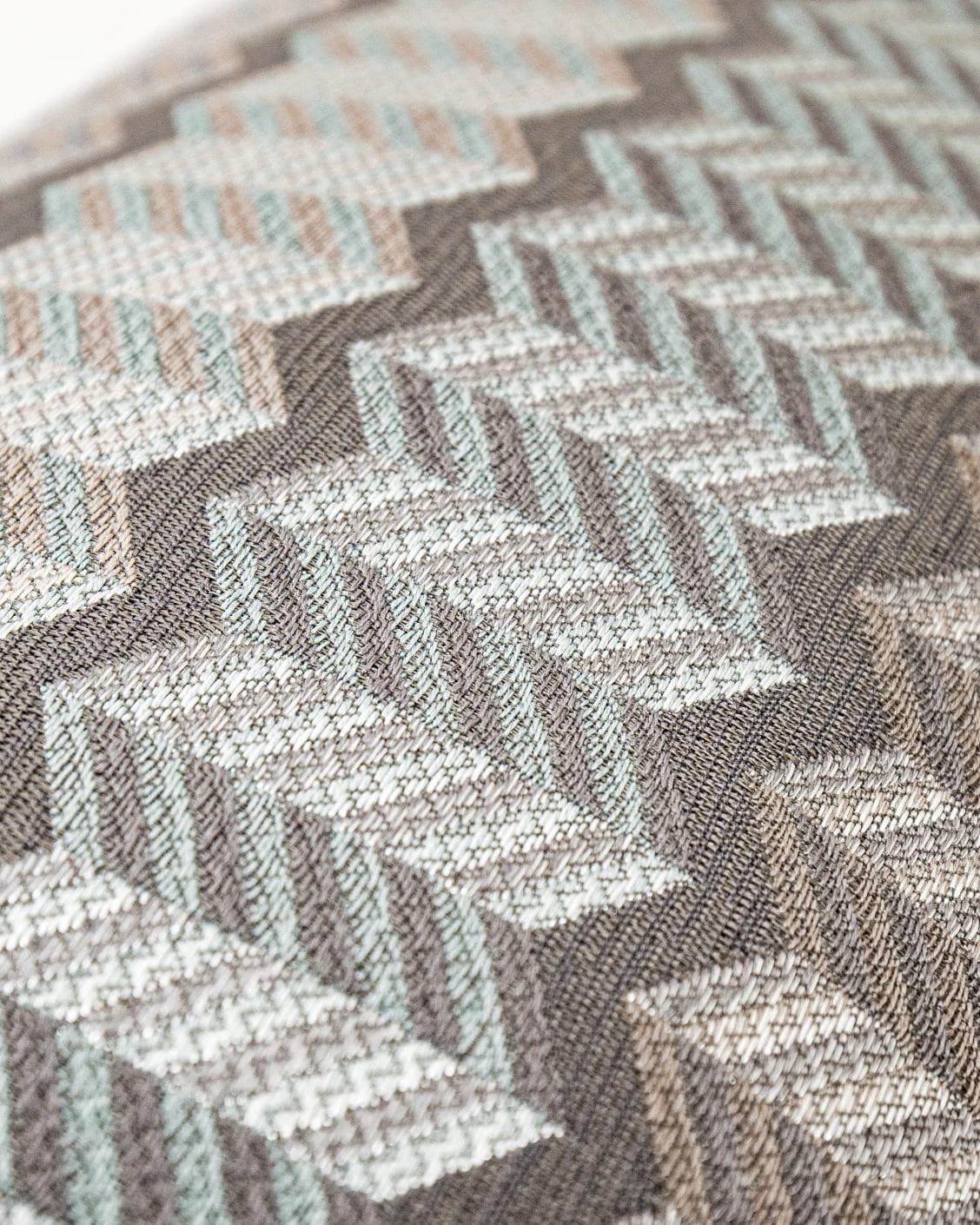Cecilia Canova II cushion in silver, blue and multicolour, shown in a product close-up as image 7