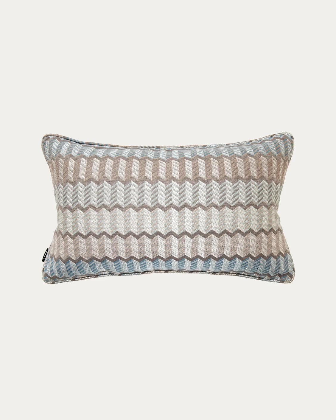 Cecilia Canova II cushion in silver, blue and multicolour, shown in a product front view as image 1