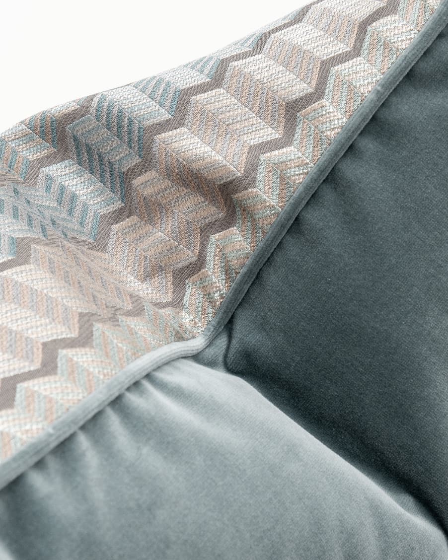 Cecilia Canova cushion in silver, blue and multicolour, shown in a product close-up as image 3