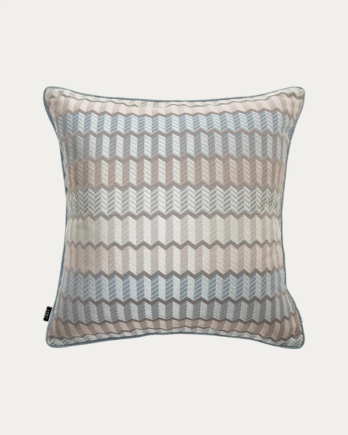 Cecilia Canova cushion in silver, blue and multicolour, shown in a product front view as image 1