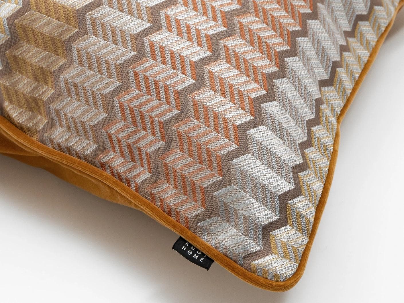 Cecilia Hodler cushion in orange, yellow and multicolour, shown in a product top view as image 10