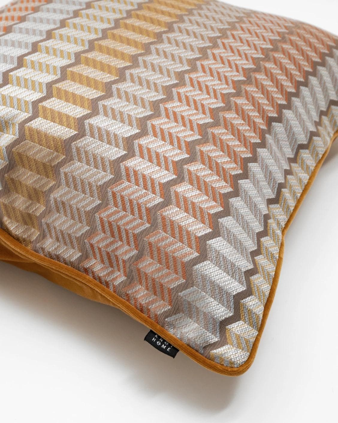 Cecilia Hodler cushion in orange, yellow and multicolour, shown in a product top view as image 10