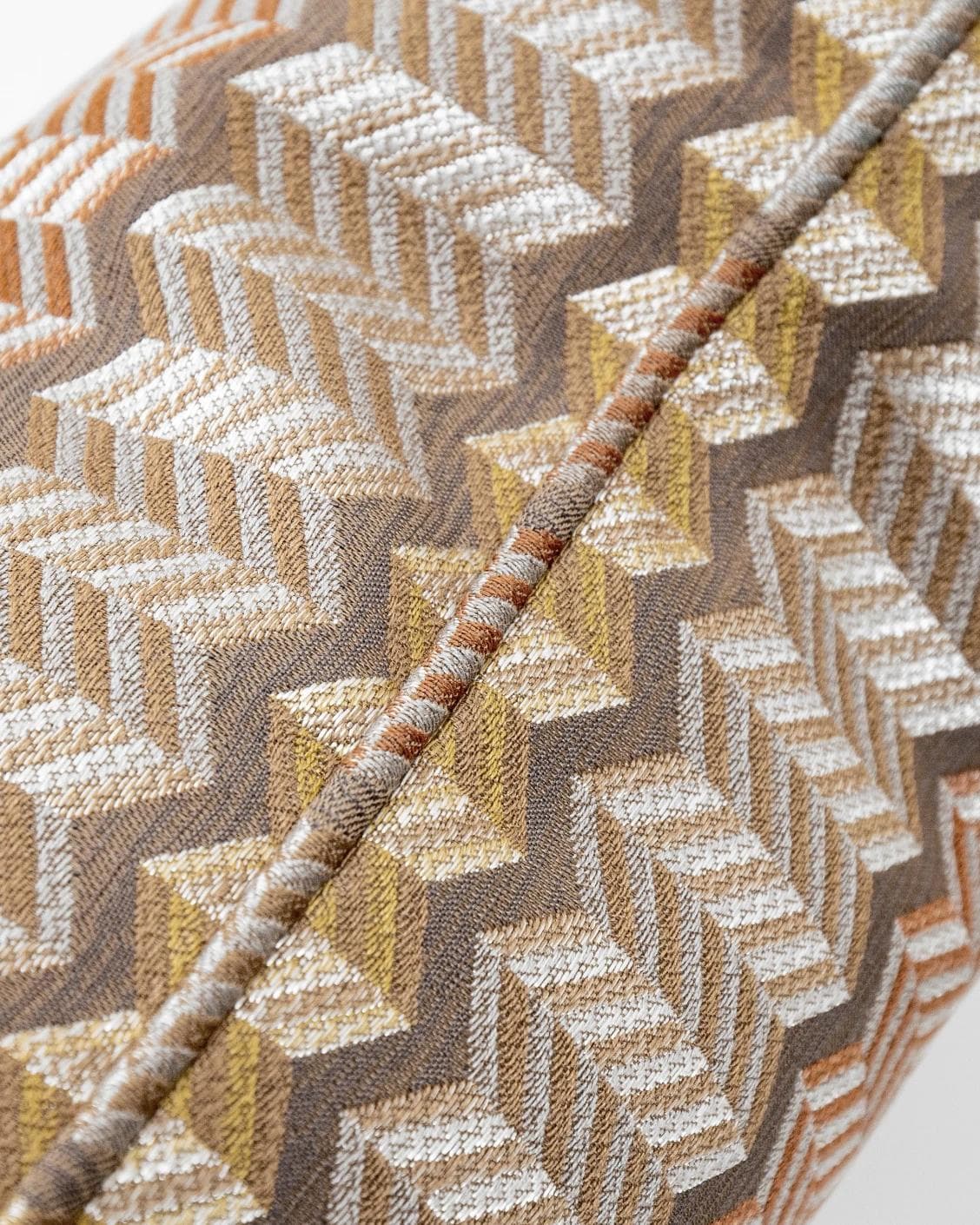 Cecilia Hodler II cushion in orange, yellow and multicolour, shown in a product close-up as image 3