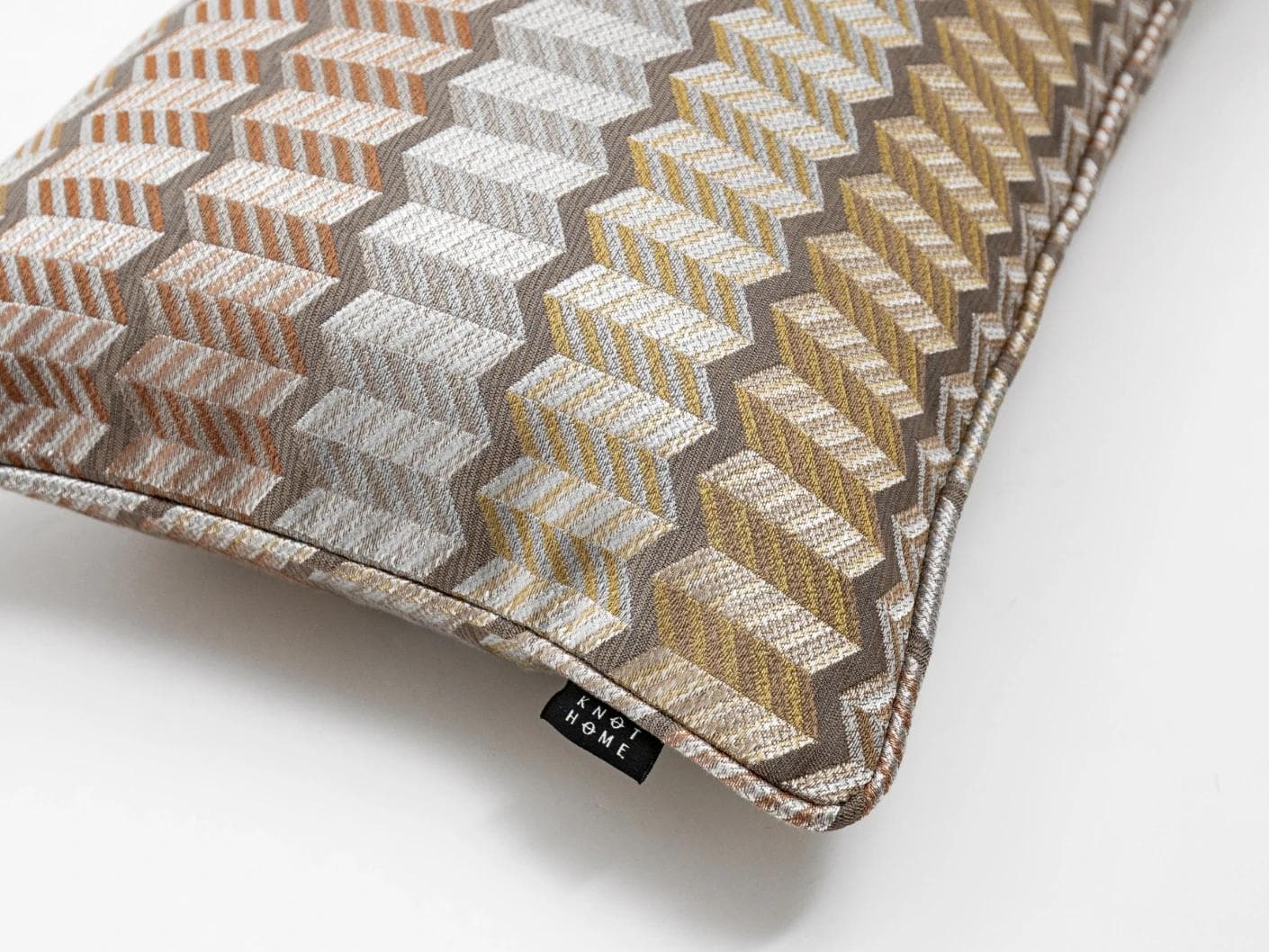 Cecilia Hodler II cushion in orange, yellow and multicolour, shown in a product top view as image 2