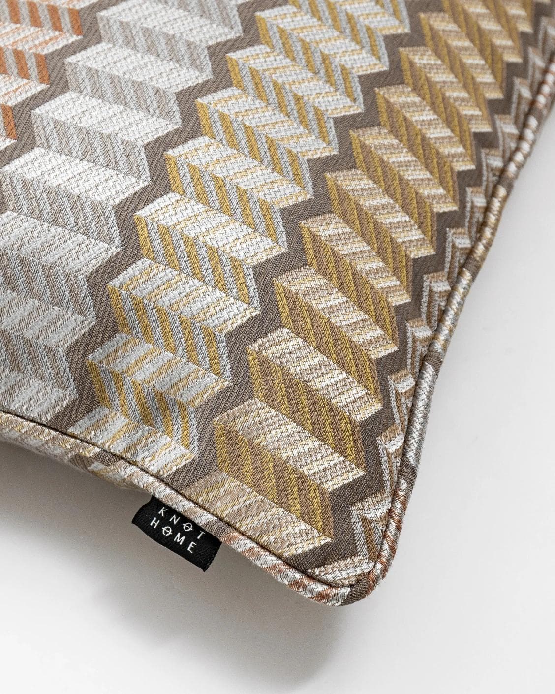 Cecilia Hodler II cushion in orange, yellow and multicolour, shown in a product top view as image 2