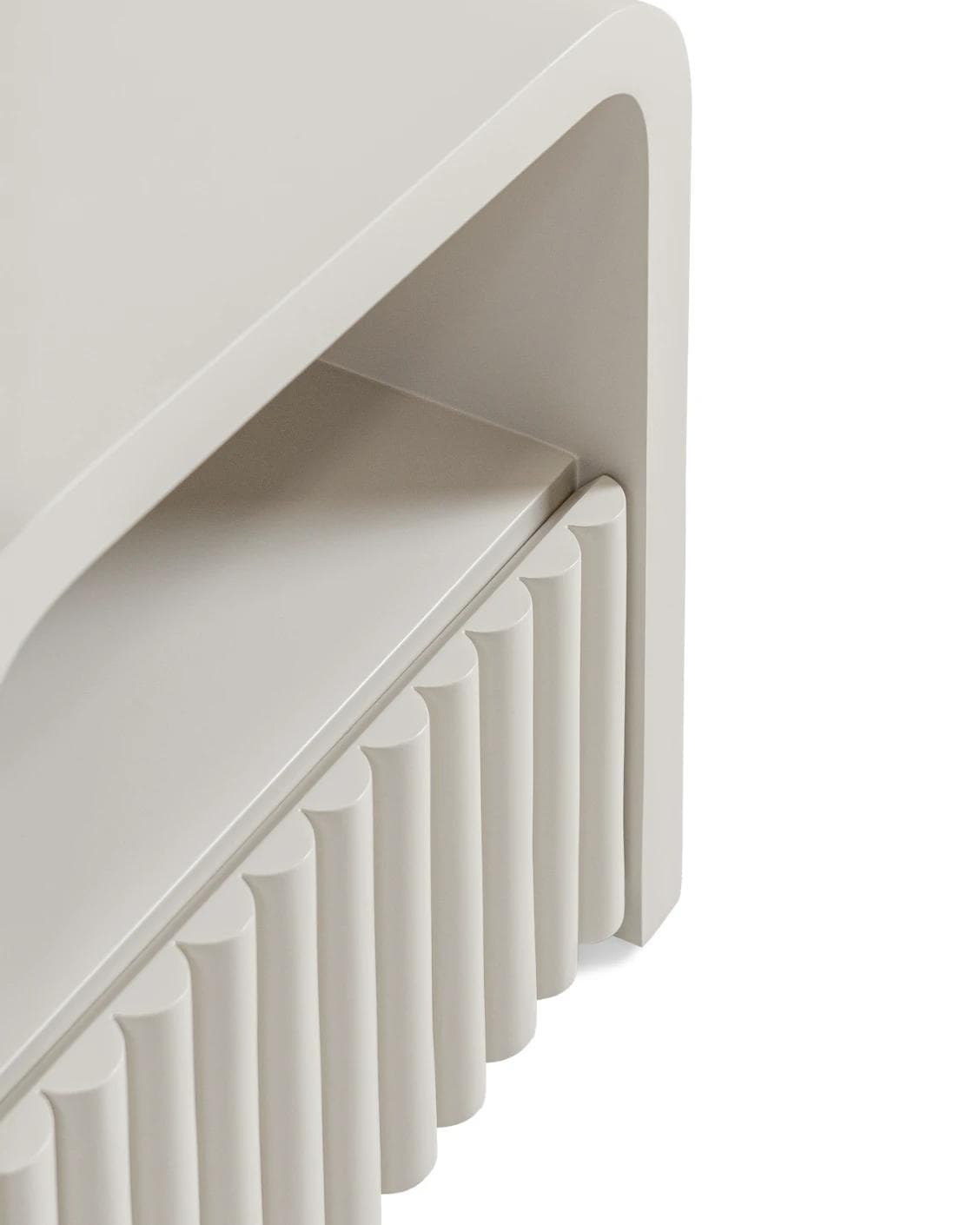 Celia nightstand in soft ivory and stone, shown in a product close-up as image 7