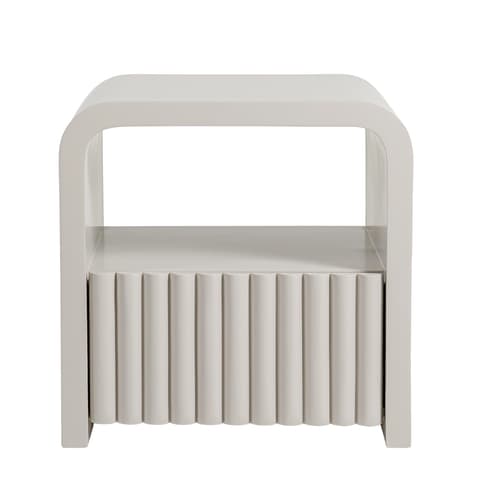 Celia nightstand in soft ivory and stone, shown in a product front view as image 1