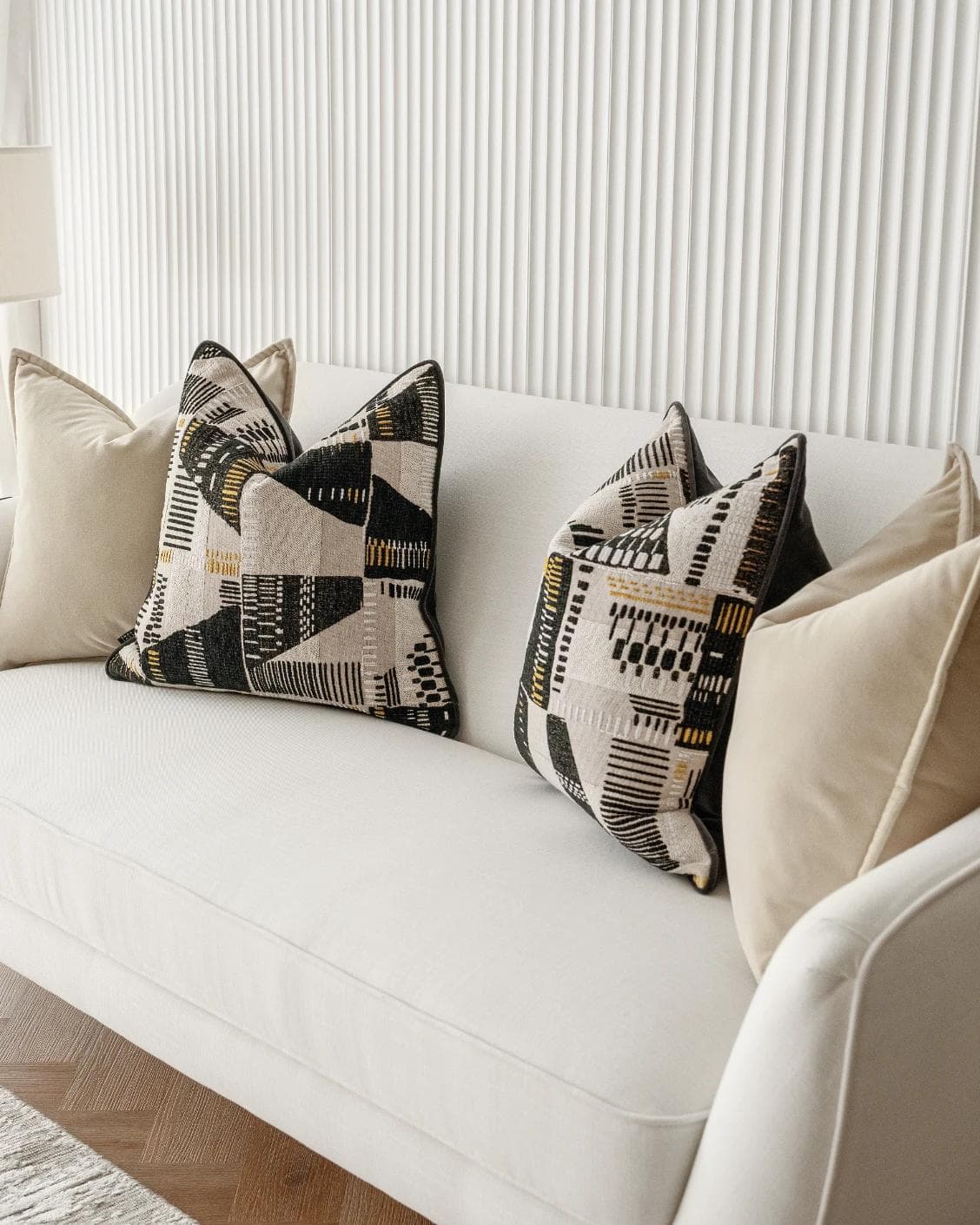 Charna Bundle cushion in beige, shown in a product right view as image 6
