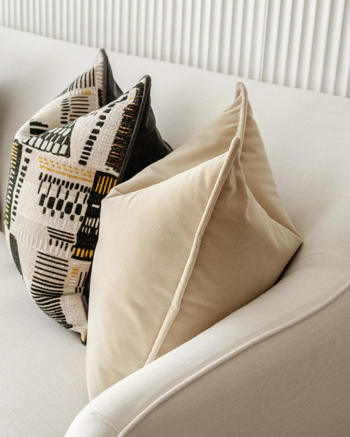 Charna Bundle cushion in beige, shown in a product right view as image 7