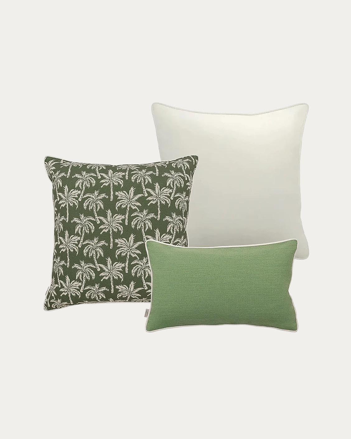 Chaya Bundle outdoor bundles in green and ivory, shown in a product as image 1