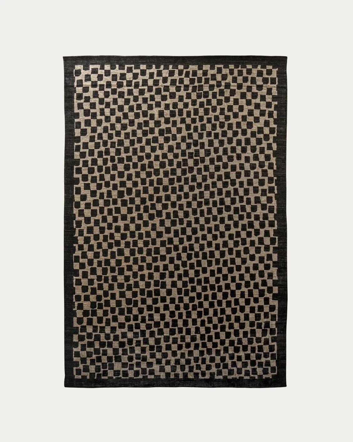 Chess Ebony carpets in beige and black, shown in a product top view as image 1