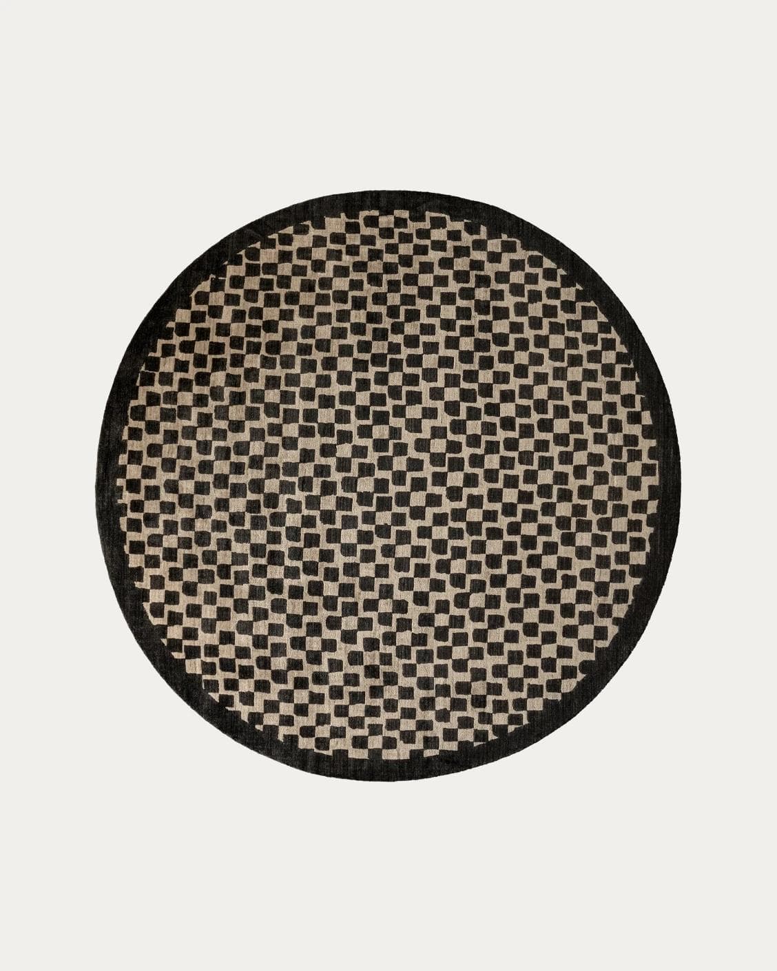 Chess Ebony carpets in beige and black, shown in a product top view as image 1