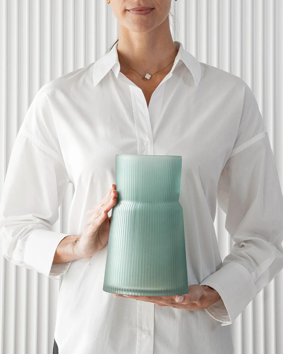 Cloris Storms vases in turquoise, shown in a product front view as image 8