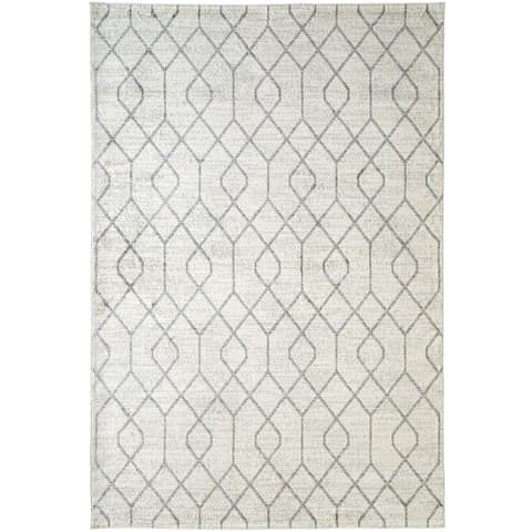 Conrad Lily carpets in ivory and grey, shown in a product top view as image 1