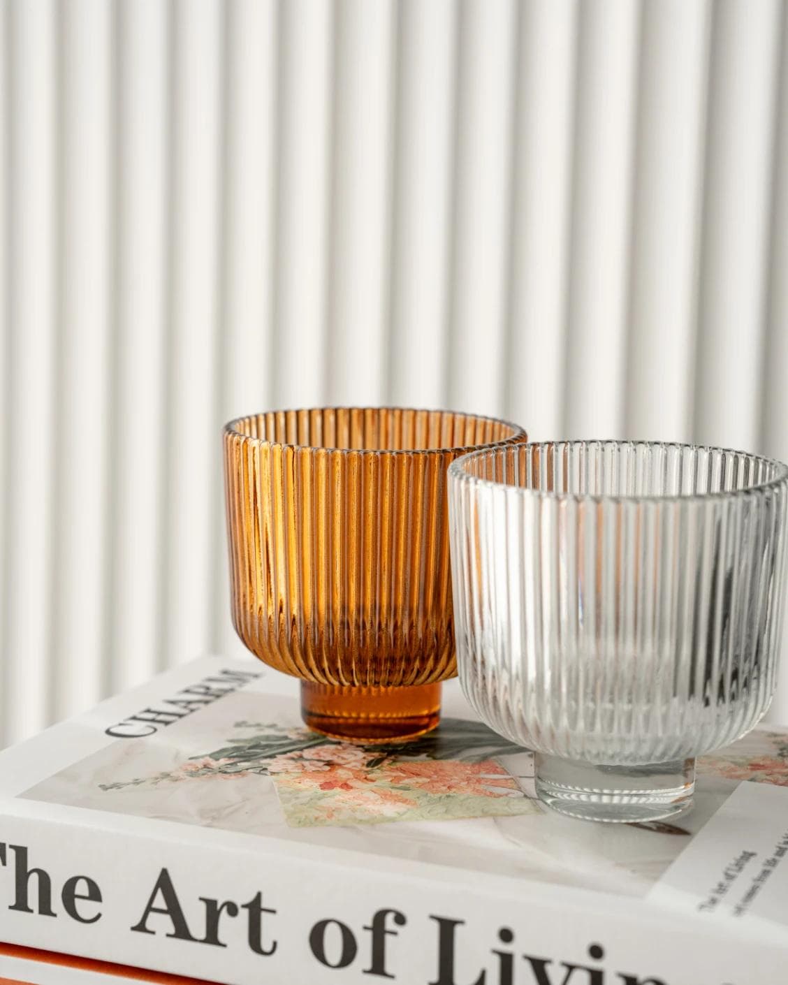 Crista Bundle vases in brown and translucent, shown in a lifestyle right view as image 5