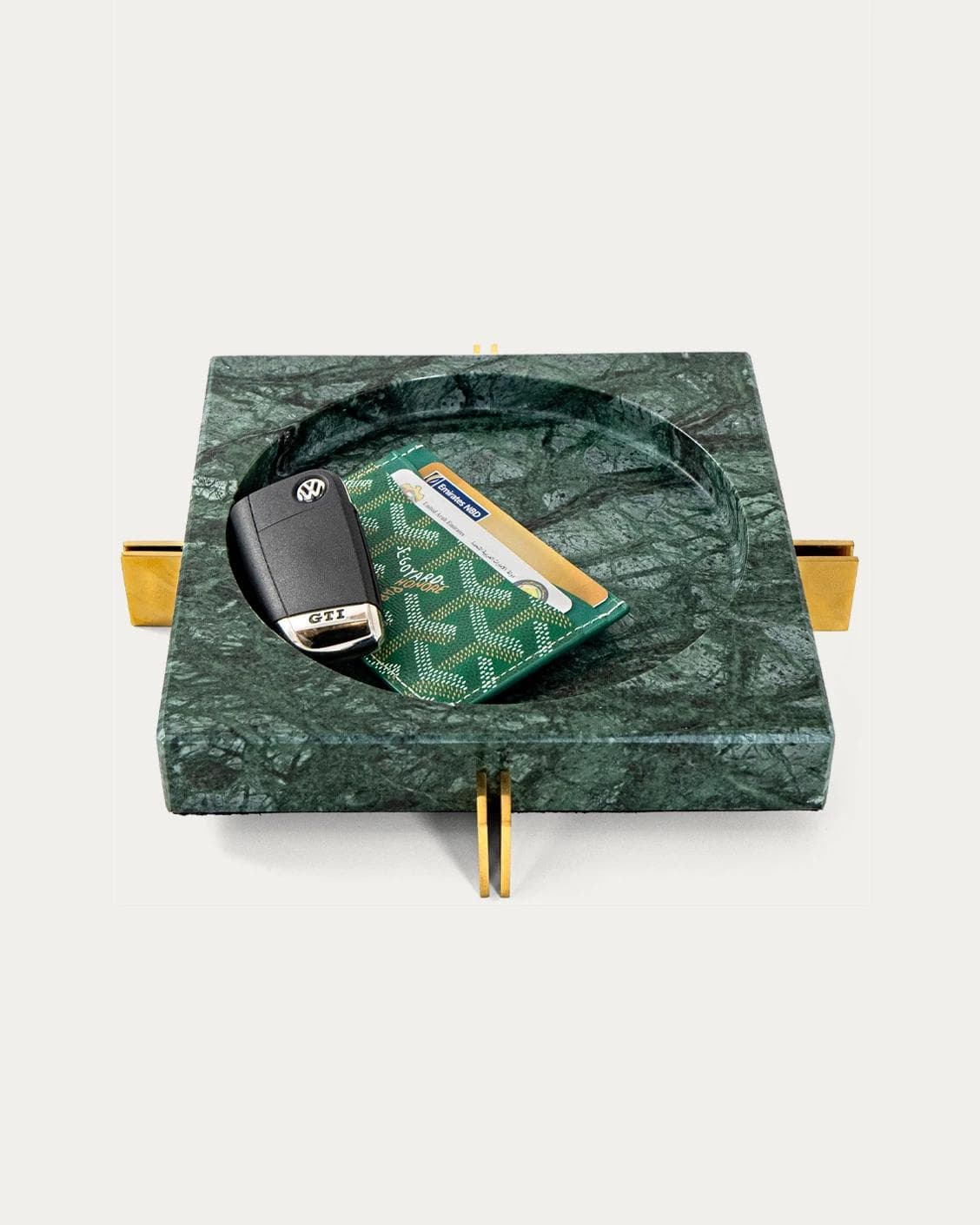 Dennis Bandiagara II trays in green and gold, shown in a product top view as image 1