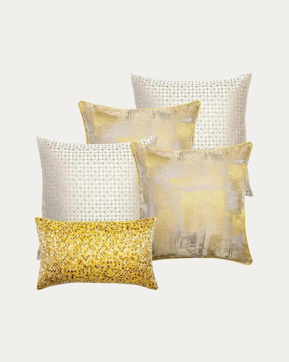 Ivan Bundle bundle - indoor in gold, silver, white and yellow, shown in a product front view as image 1