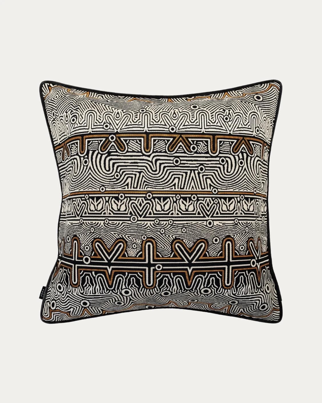 Edda Hodler cushion in black and silver, shown in a product front view as image 1