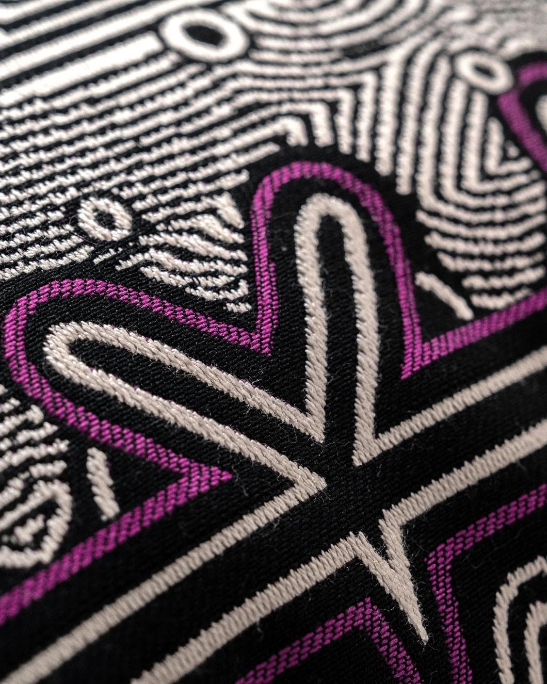 Edda Mauve cushion in black and silver, shown in a product close-up as image 6