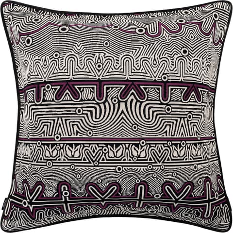 Edda Mauve cushion in black and silver, shown in a product front view as image 1