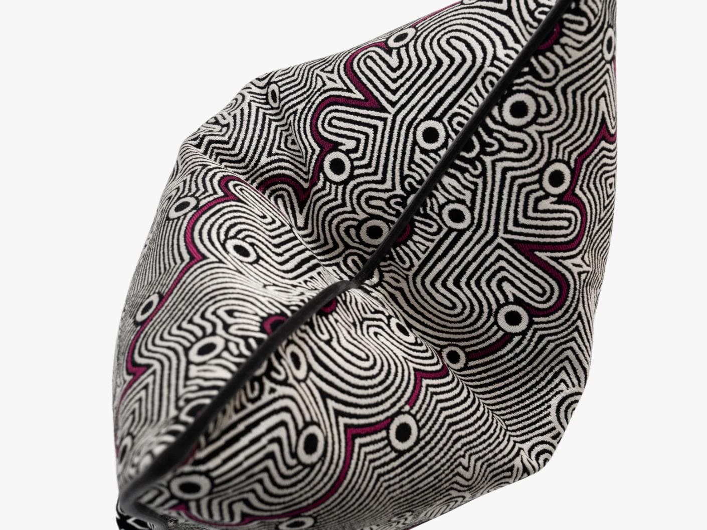 Edda Mauve cushion in black and silver, shown in a product top view as image 2