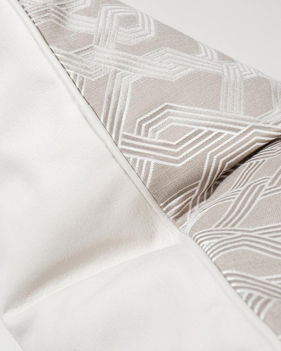 Elena Bianca cushion in beige and white, shown in a product close-up as image 8