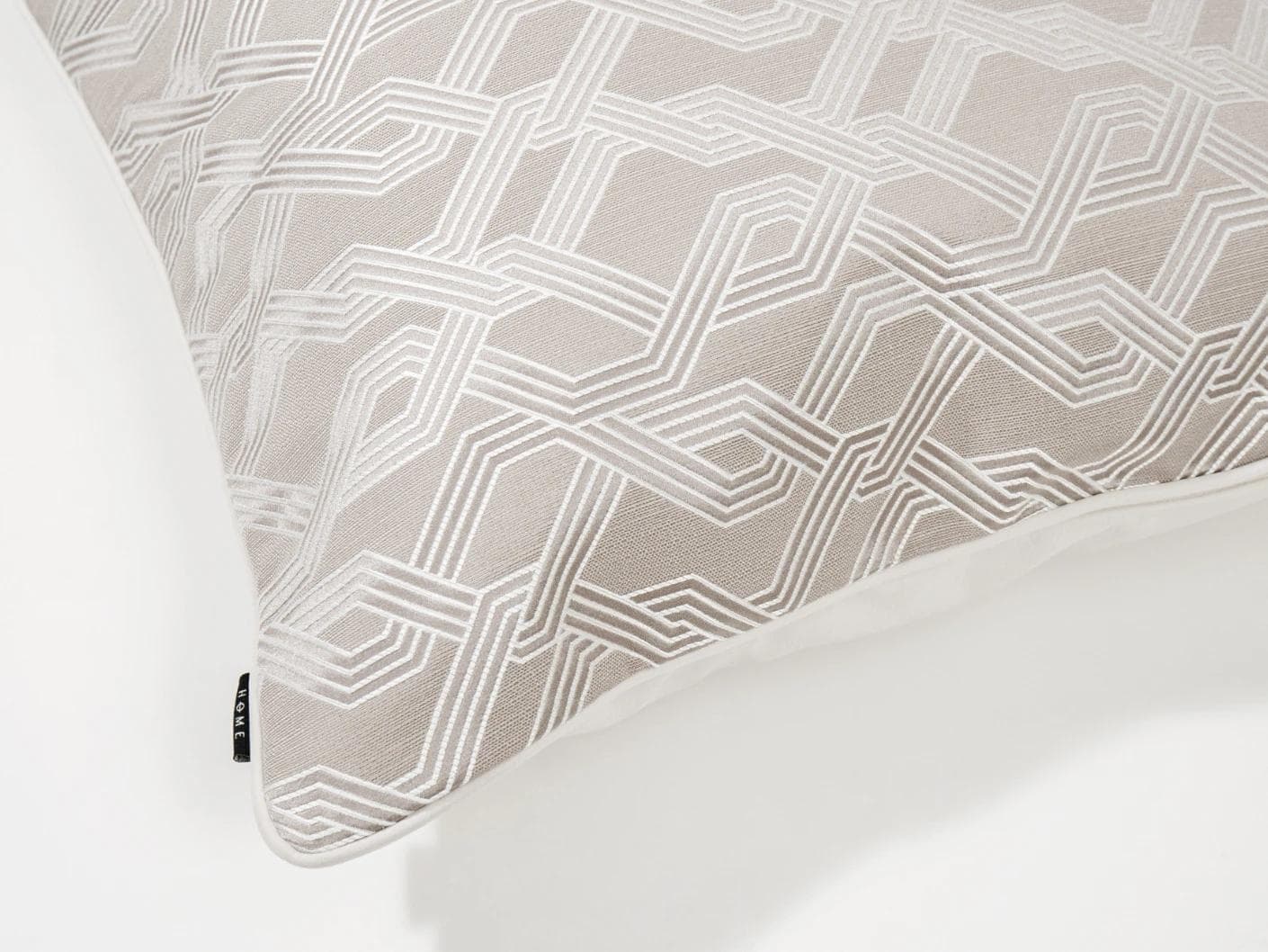 Elena Bianca cushion in beige and white, shown in a product top view as image 10