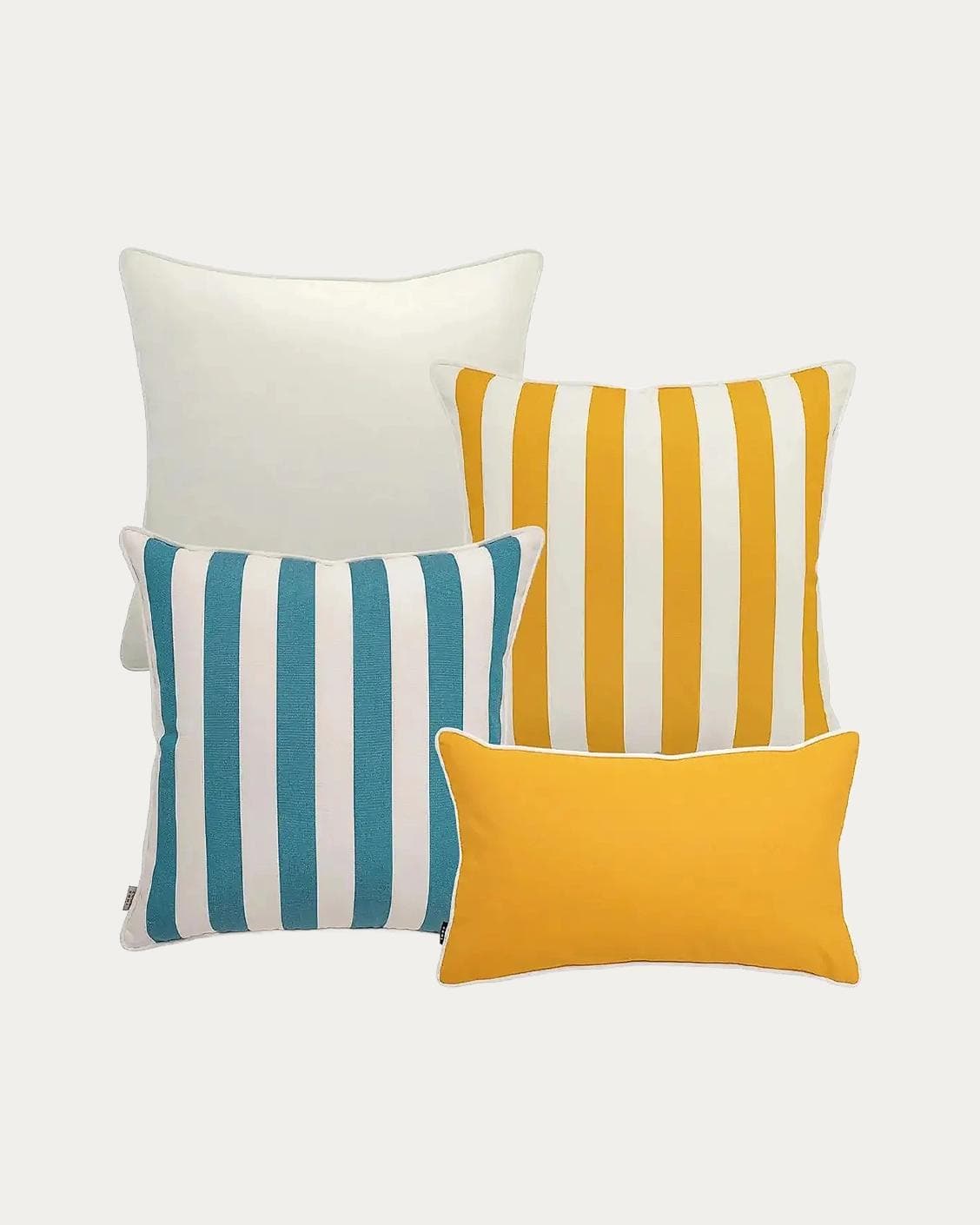Elio Bundle outdoor bundles in turquoise, yellow and ivory, shown in a product as image 1