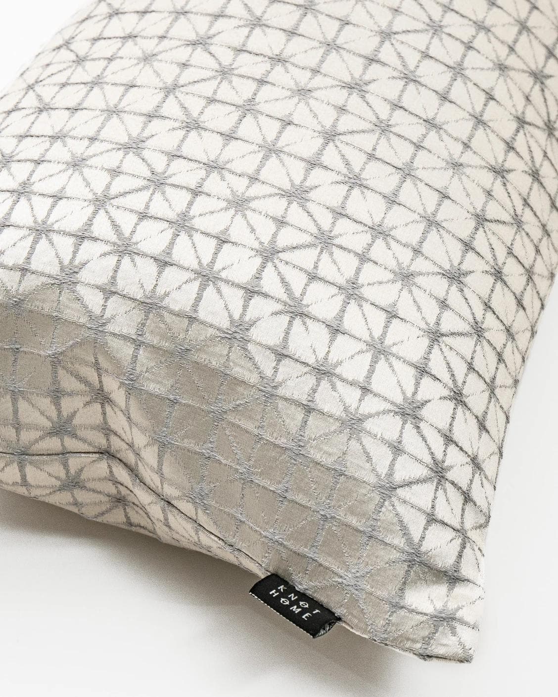 Elmas Klimt II cushion in silver and white, shown in a product top view as image 7