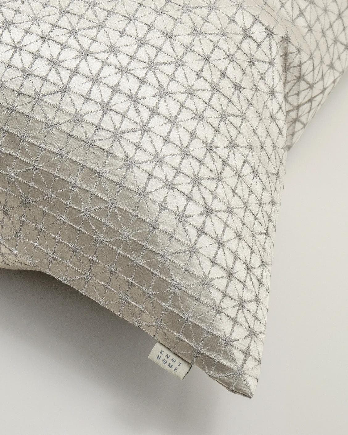Elmas Klimt cushion in silver and white, shown in a product top view as image 10