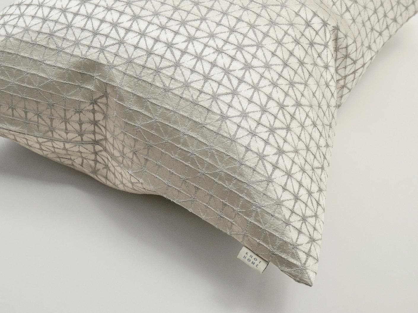 Elmas Klimt cushion in silver and white, shown in a product top view as image 10