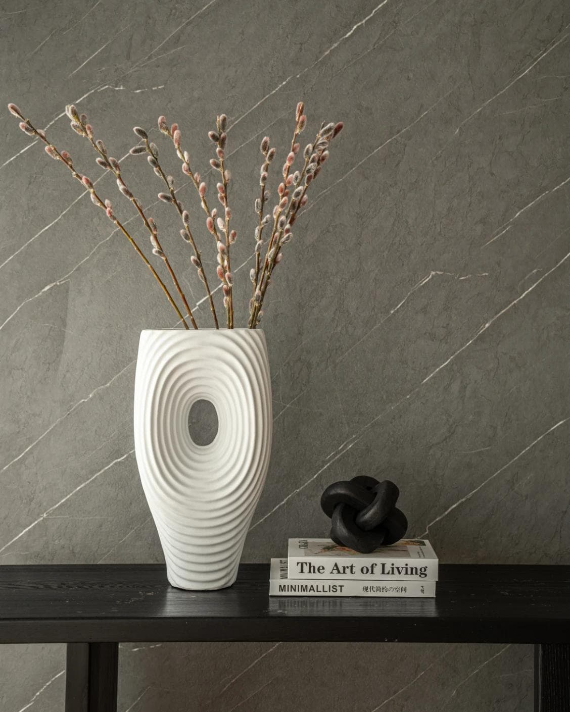 Elvia Arneson vases in white, shown in a lifestyle front view as image 4