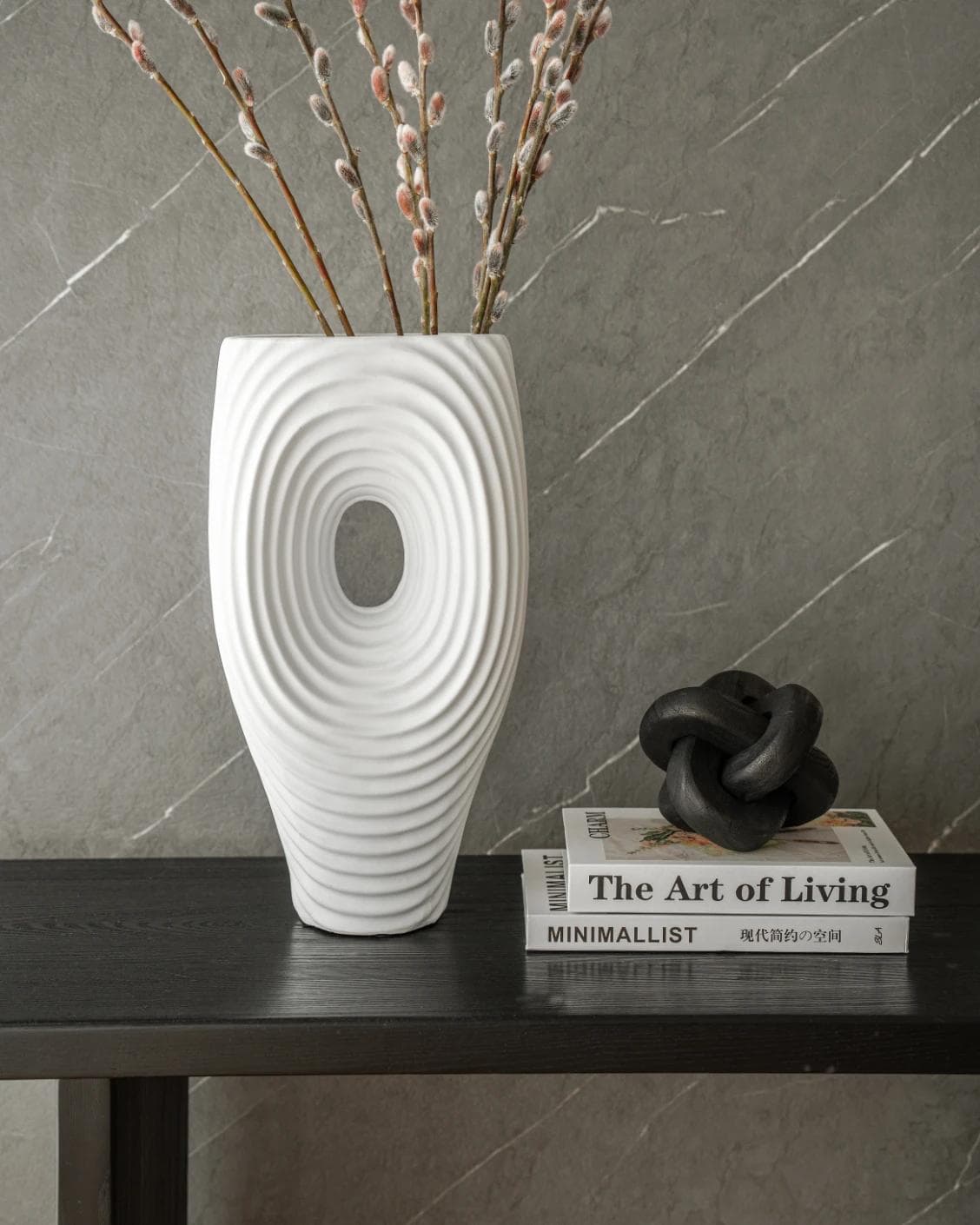 Elvia Arneson vases in white, shown in a lifestyle front view as image 2