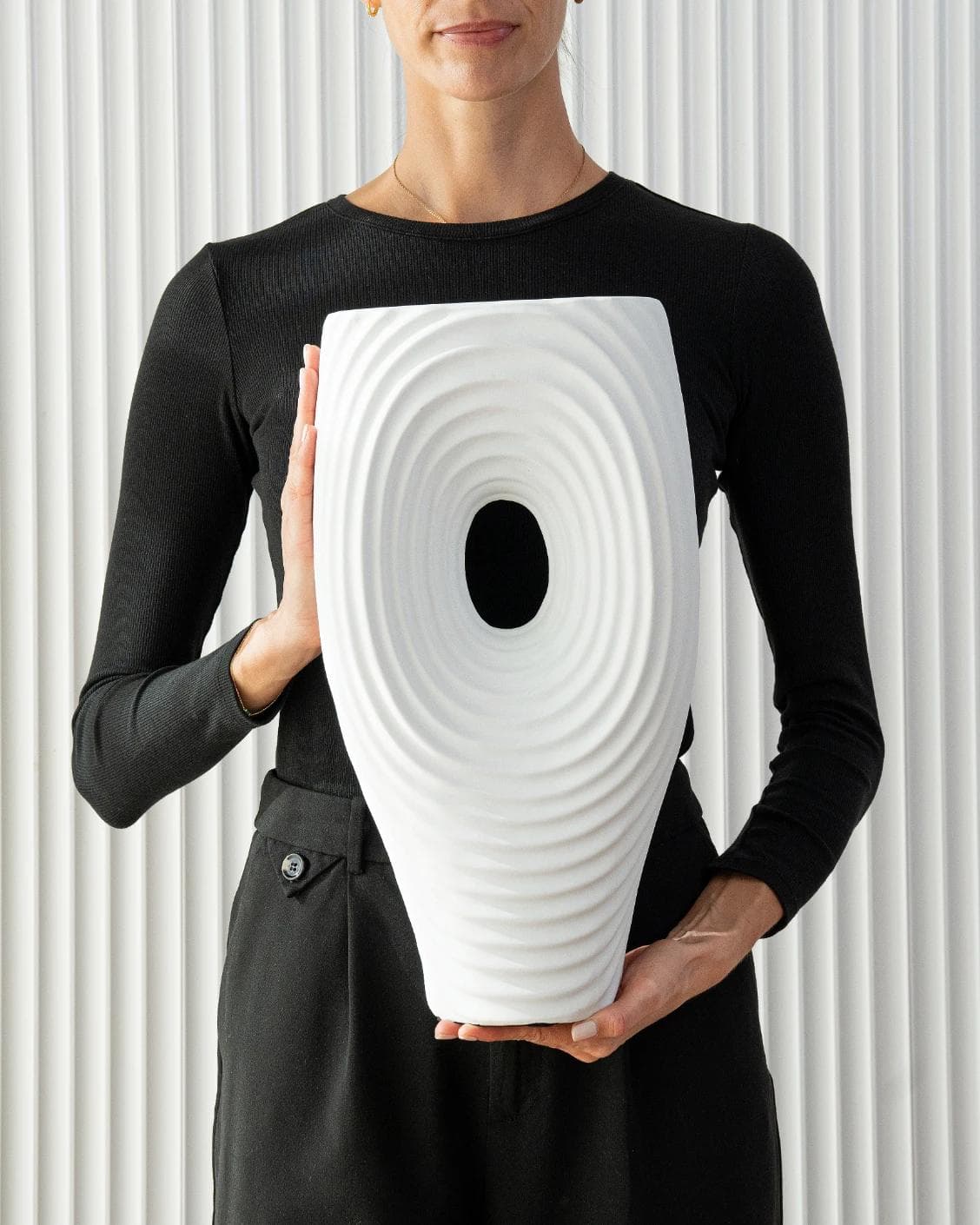 Elvia Arneson vases in white, shown in a product front view as image 8