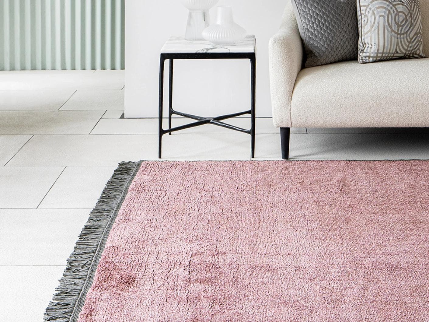 Elyse Rosso carpets in pink, shown in a lifestyle front view as image 2
