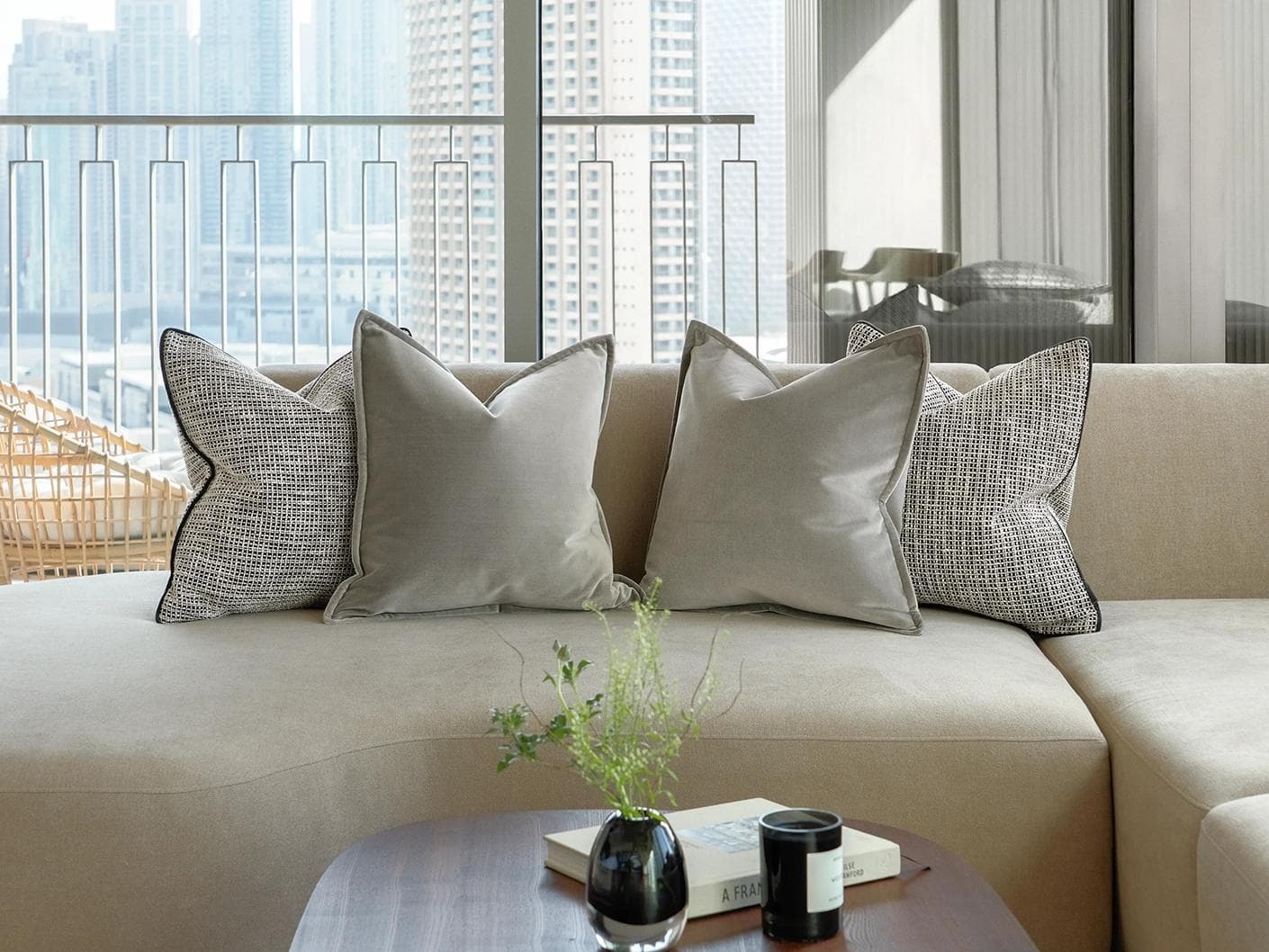Emma Bundle cushion, shown in a lifestyle front view as image 4