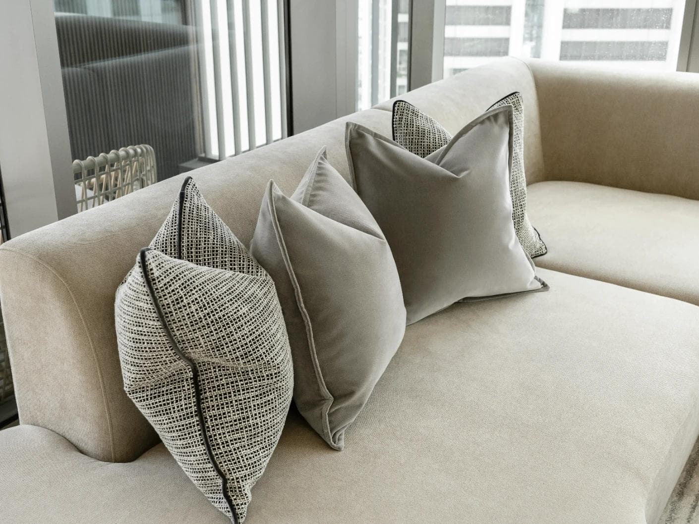 Emma Bundle cushion, shown in a lifestyle left view as image 5