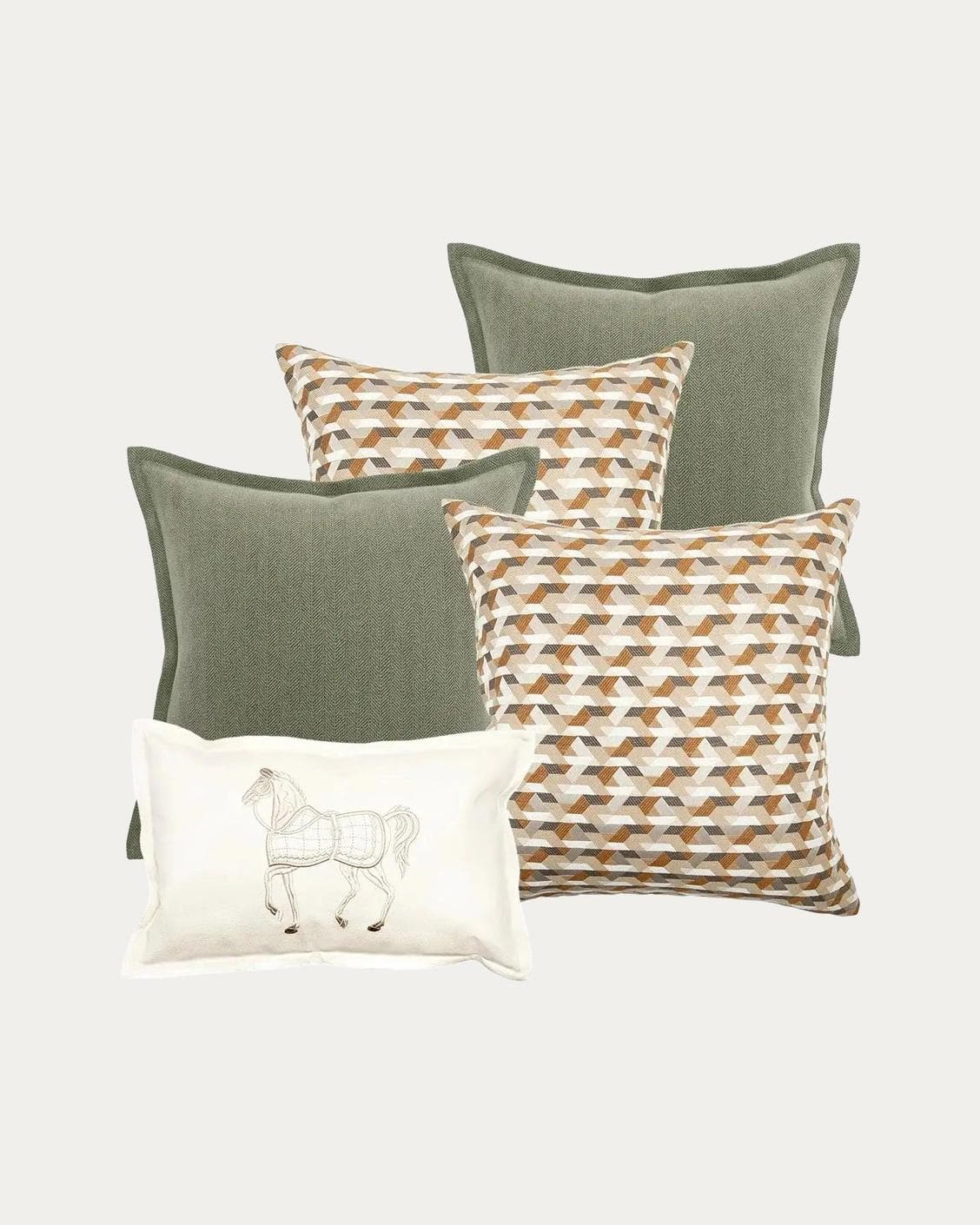Emmanuela Bundle bundle - indoor in orange, beige, white and green, shown in a product front view as image 1