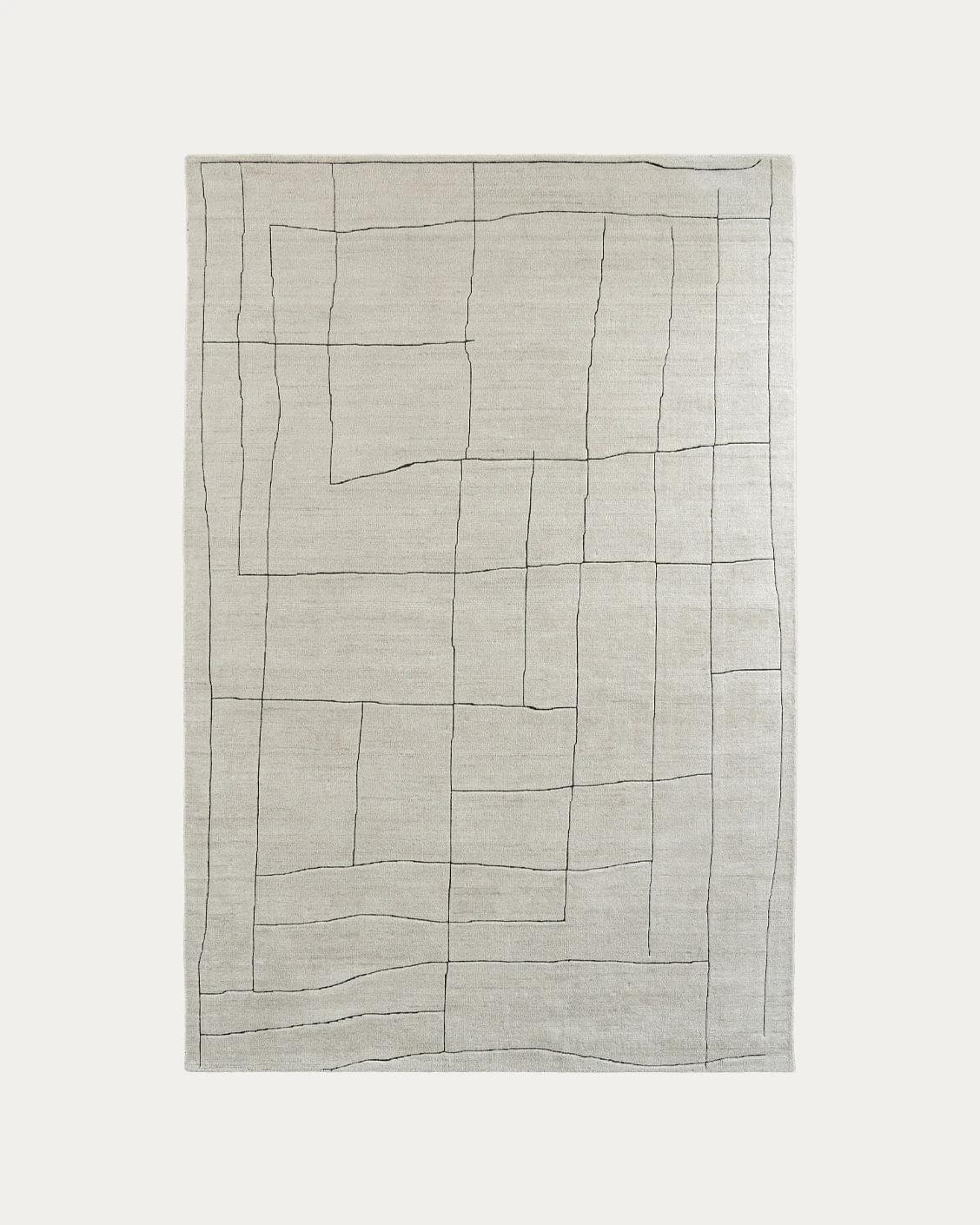 Emme Bianca carpets in off white, shown in a product top view as image 1