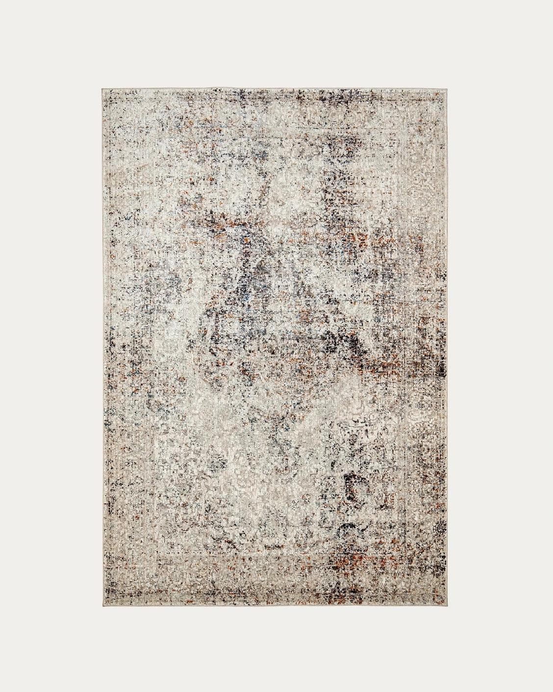 Ethan Dune II carpets in grey, beige and multicolour, shown in a product top view as image 1