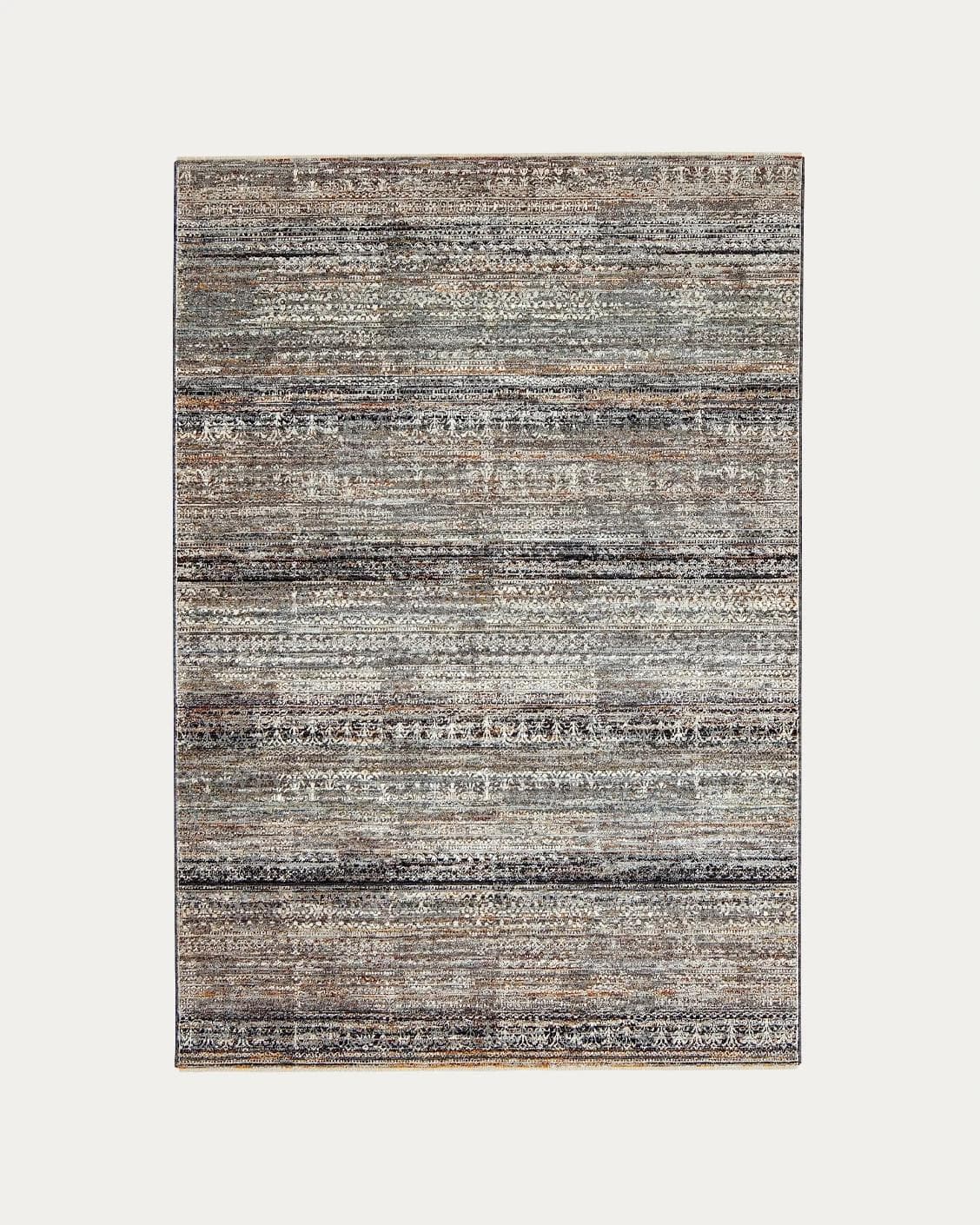 Ethan Ebony carpets in grey, shown in a product top view as image 1