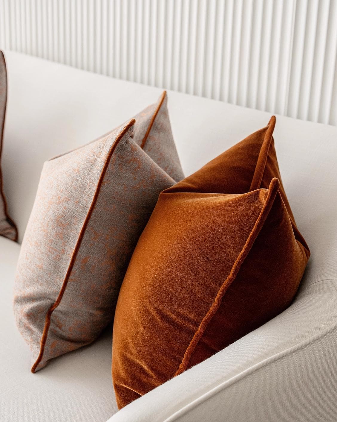 Evander Bundle cushion in rust, shown in a product right view as image 7