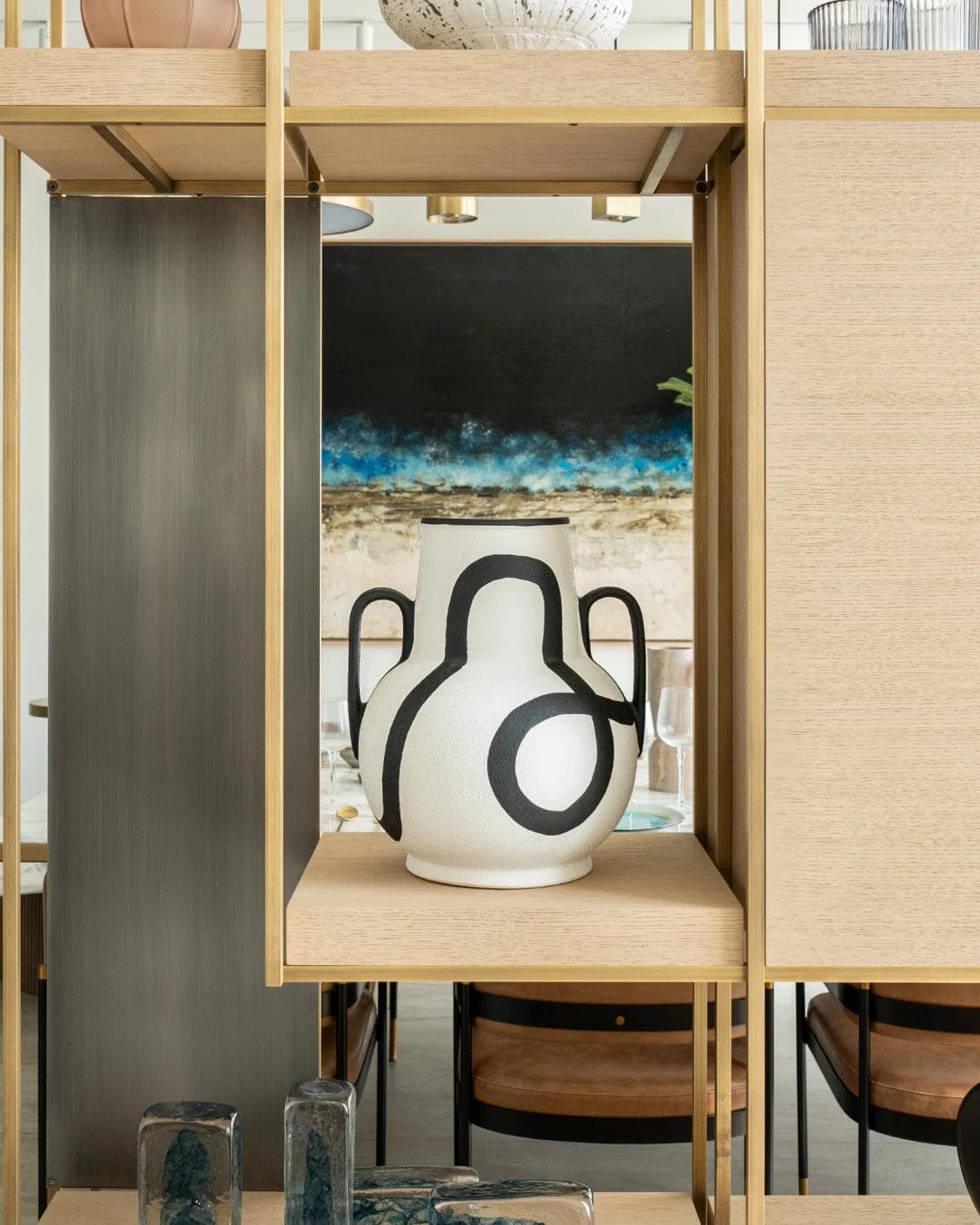 Evelina Arneson vases in black and white, shown in a lifestyle front view as image 4