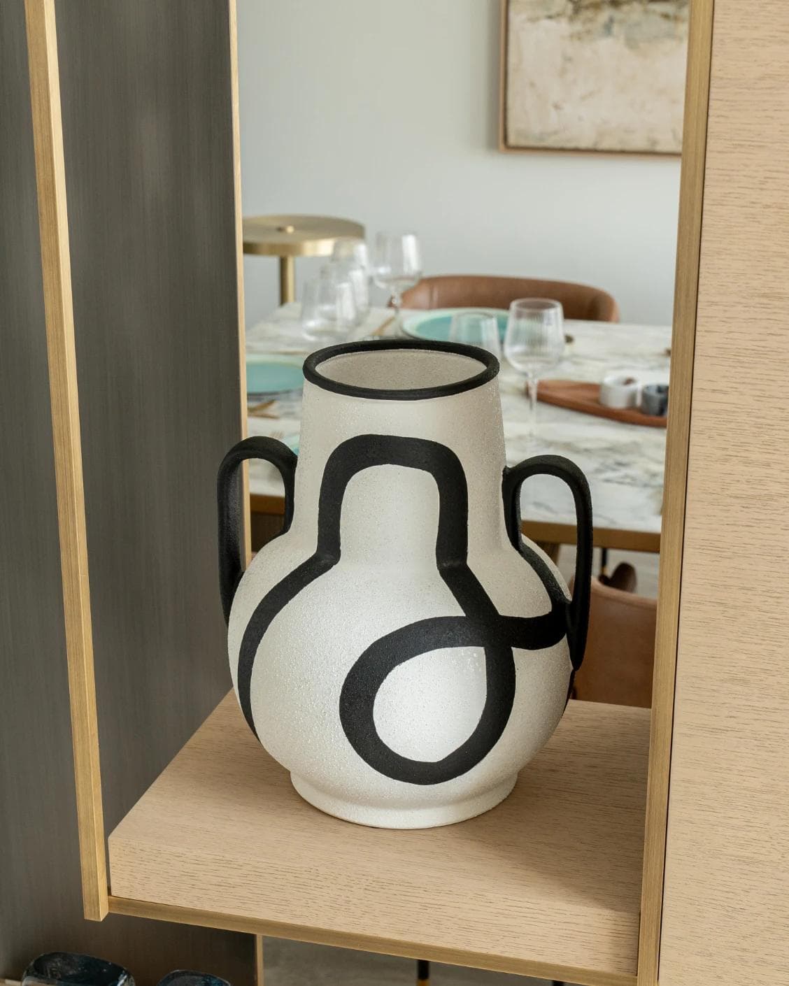 Evelina Arneson vases in black and white, shown in a lifestyle right view as image 8