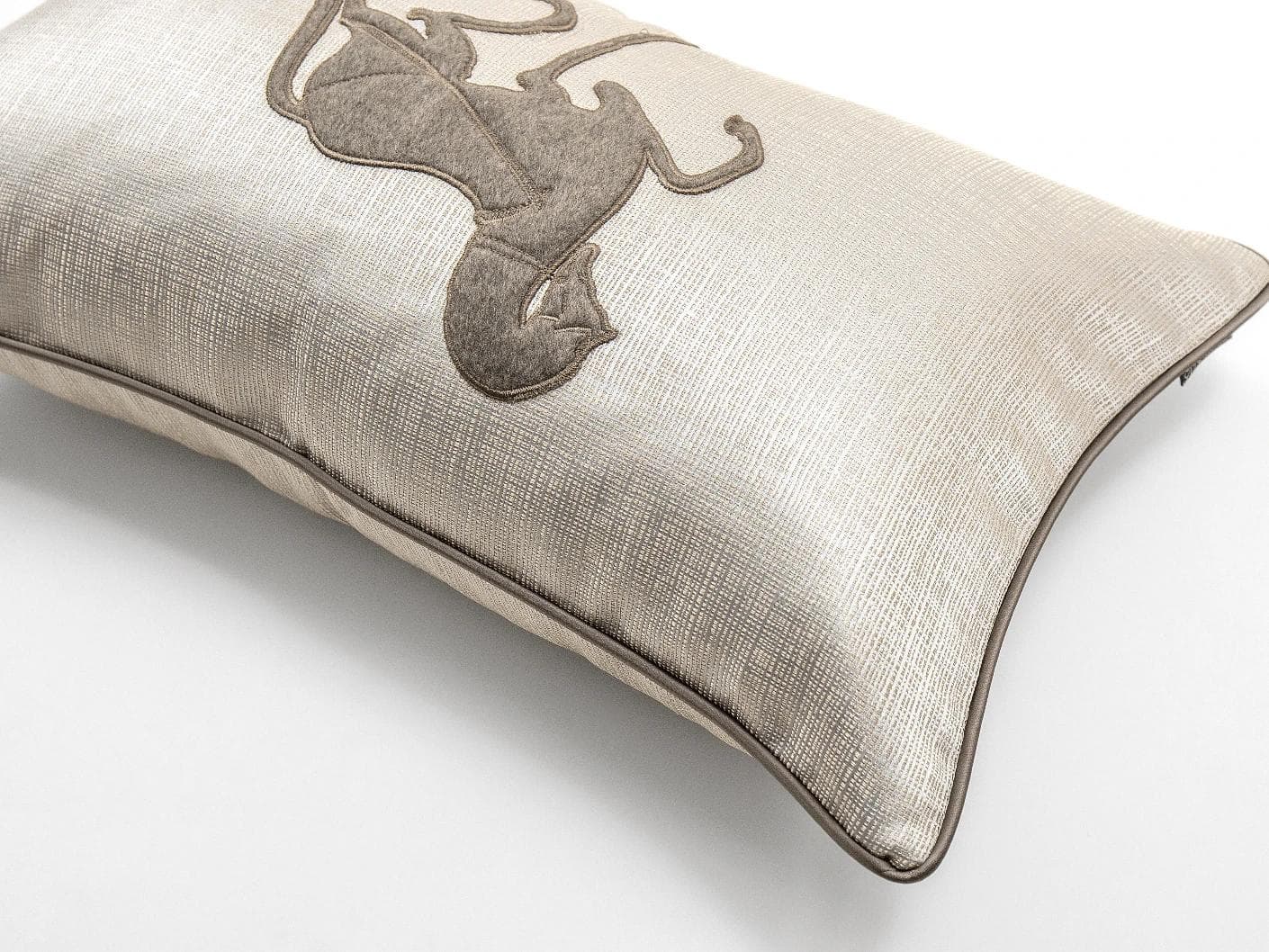 Faaris Laurent cushion in brown and beige, shown in a product top view as image 9