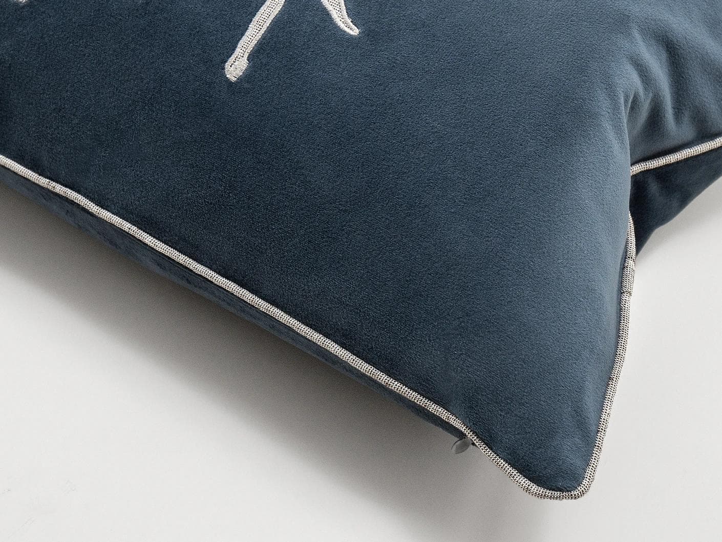 Faaris Matisse cushion in blue and silver, shown in a product top view as image 9