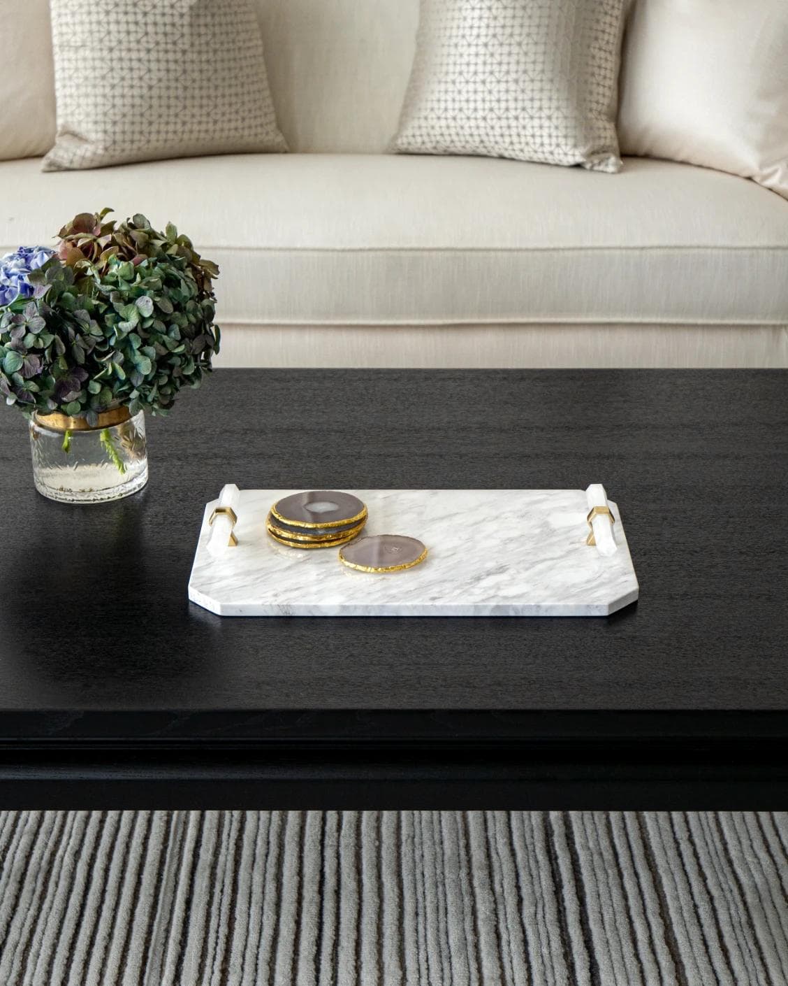 Fabian Bandiagara vases in white and gold, shown in a lifestyle front view as image 4